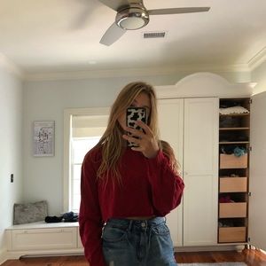 Thrifted crop long sleeved